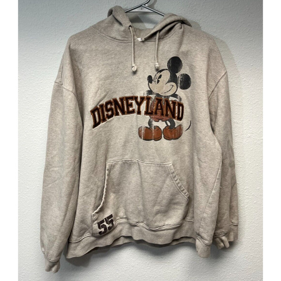 Disney Other - Disneyland Resorts Pullover Hoodie Micky Mouse Oversized Stretch Gray Sz XL